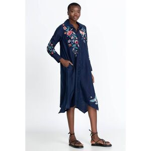 Johnny Was Workshop | Viola Wide Cuff Seaside Dress in 100% Silk | XL